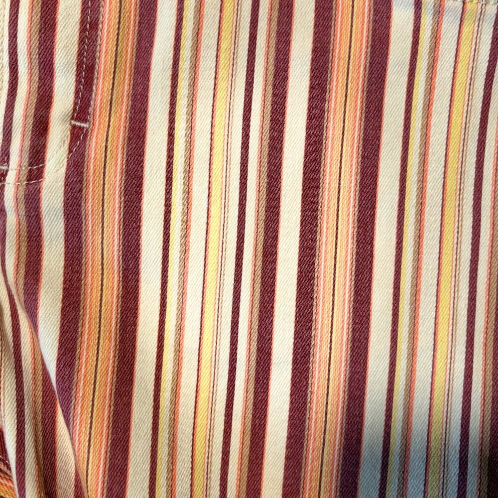 Wrangler High Rise Cowboy Shorts Size 29 Western Striped Denim Cutoff Festival - Picture 2 of 6